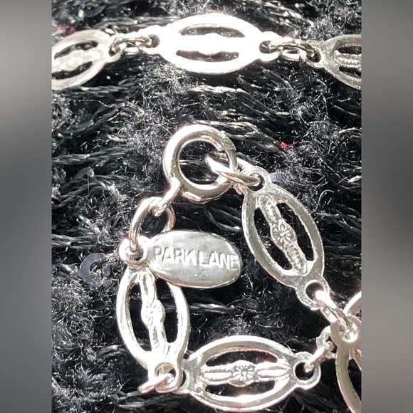 Park Lane Silver Tone Floral Embossed Chain Necklace - Picture 2 of 8